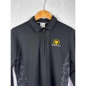 Dunning Golf Mens Medium Presidents Cup Long Sleeve Polo Shirt Black